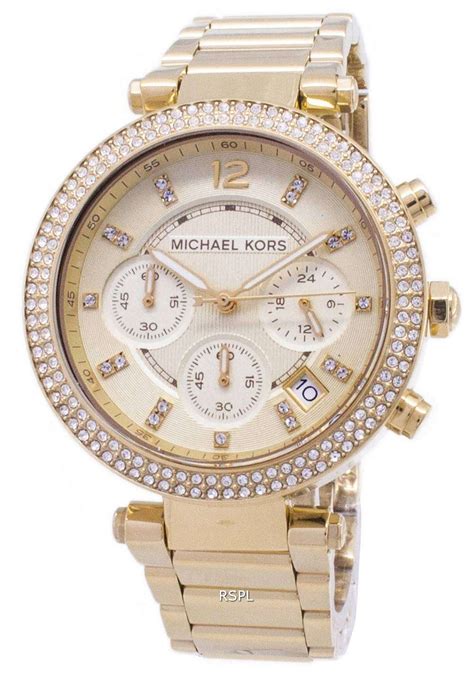 michael kors parker chronograph white dial ladies watch|Michael Kors parker mk5354.